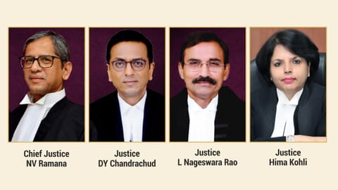Chief Justice NV Ramana, Justices L Nageswara Rao, DY Chandrachud & Hima Kohli