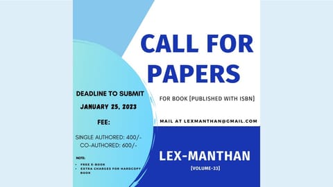 Call for Papers: Lex-Manthan (Submit by 25 Jan)