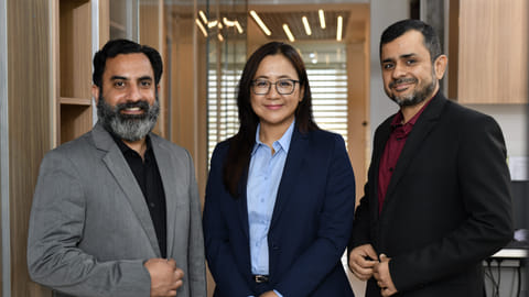 Dr Lunalisa Potsangbam with the Managing Partners
