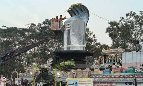 ராஜலிங்கத்திற்கு பால் அபிஷேகம்