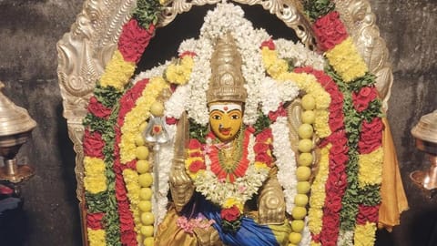 சிறப்பு அலங்காரத்தில் கடைவீதி மாரியம்மன்