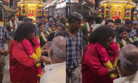 வடபழனி முருகன் கோவிலில் குடும்பத்துடன் தங்கதேர் இழுத்து வழிபட்ட நடிகர் யோகி பாபு