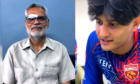 பந்து தாக்கி காயமடைந்த முதியவரிடம் நலம் விசாரித்த பிரியன்ஷி ஆர்யா
