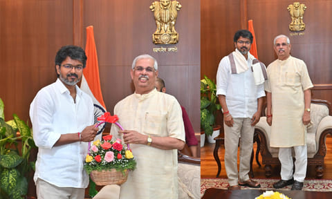 ஆட்சியமைக்க உரிமை கோரினார் தவெக தலைவர் விஜய்