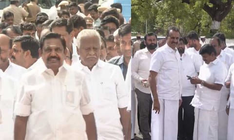 சட்டசபைக்கு தனித்தனியாக வந்த அதிமுக எம்.எல்.ஏ.க்கள்