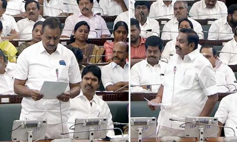 சட்டசபையில் எதிரொலித்த அதிமுக பிளவு... எடப்பாடி - எஸ்.பி.வேலுமணி தனித்தனியாக பேசினர்