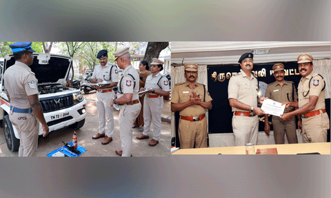 திருநெல்வேலி: சிறப்பாக பணியாற்றிய போலீசாருக்கு எஸ்.பி. பாராட்டு