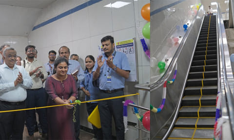 சென்னை மெட்ரோ ரெயில் நிலையங்களில் 55 நகரும் படிக்கட்டுகள் திறப்பு