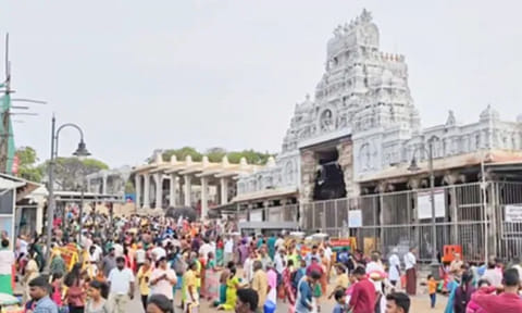 வைகாசி பிறப்பையொட்டி திருச்செந்தூரில் குவிந்த பக்தர்கள்.. 5 மணி நேரம் காத்திருந்து தரிசனம்