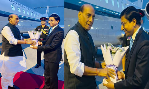 தென்கொரியா சென்றடைந்த மத்திய பாதுகாப்பு மந்திரி ராஜ்நாத் சிங்கிற்கு உற்சாக வரவேற்பு