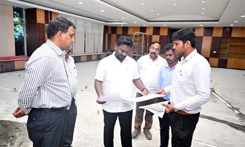 சென்னை அண்ணா நூற்றாண்டு நூலக வளாகத்தில் அமைச்சர் ராஜ்மோகன் ஆய்வு