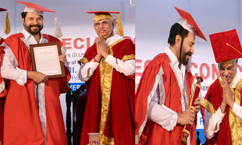 கேரள கவர்னரிடமிருந்து கவுரவ டாக்டர் பட்டம் பெற்ற நடிகர் மம்முட்டி