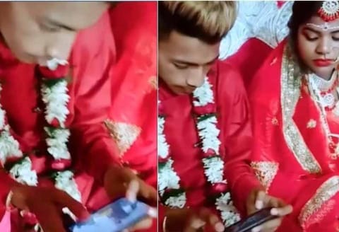 மணமேடையில் பப்ஜி விளையாடிய புதுமாப்பிள்ளை -வைரலாகும் வீடியோ