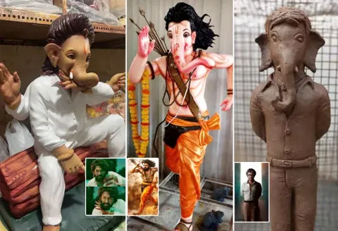 ஜெயிலர்,புஷ்பா,ஆர்ஆர்ஆர் விநாயகர் சிலைகள்; விநாயகர் சதுர்த்தி இன்று நாடு முழுவதும் கோலாகல கொண்டாட்டம்