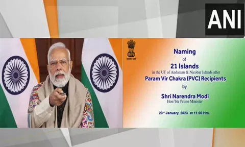 அந்தமான் - நிகோபரில் பெயரிடப்படாத 21 தீவுகளுக்கு வீரர்களின் பெயரை சூட்டி பிரதமர் மோடி கவுரவிப்பு