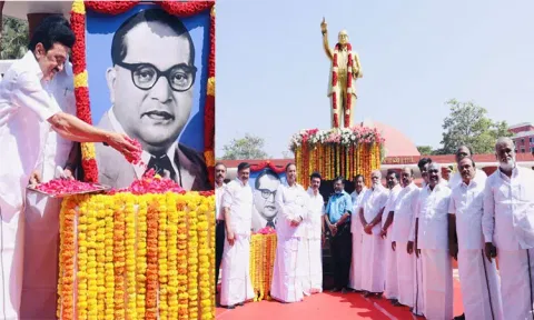 133-வது பிறந்தநாள்: அம்பேத்கர் உருவப்படத்திற்கு முதல்-அமைச்சர் மு.க.ஸ்டாலின் மலர்தூவி மரியாதை..!