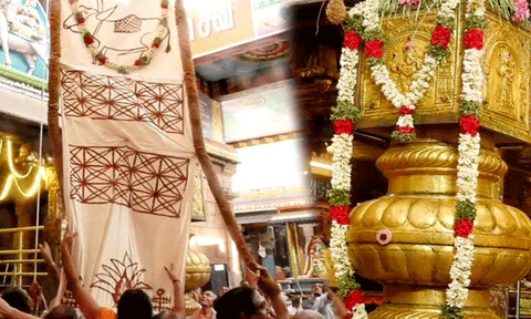 உலகப் பிரசித்தி பெற்ற திருநள்ளாறு சனீஸ்வர பகவான் கோயில் பிரம்மோற்சவ விழா கொடியேற்றத்துடன் தொடங்கியது