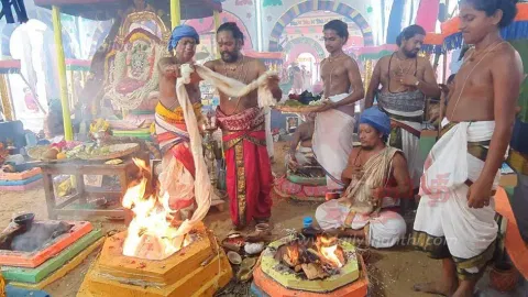 சிக்கல் சிங்காரவேலவர் கோவிலில் யாகசாலை பூஜை தொடங்கியது