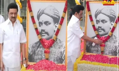 வ.உ.சி பிறந்த தினம் - உருவப்படத்திற்கு முதல்-அமைச்சர் மு.க.ஸ்டாலின் மலர்தூவி மரியாதை