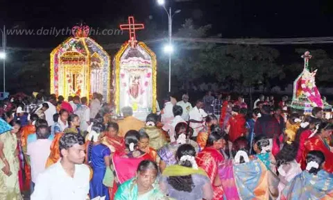 விருதுநகர் தூய ஜெபமாலை அன்னை ஆலய திருவிழா தேர்பவனி