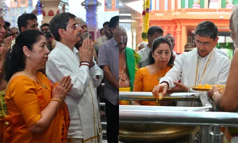 சென்னை நங்கநல்லூர் ஆஞ்சநேயர் கோவிலில் கவர்னர் ஆர்.என்.ரவி சாமி தரிசனம்