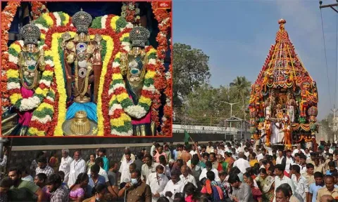 திருப்பதி: சீனிவாசமங்காபுரம் கல்யாண வெங்கடேஸ்வரர் கோவில் தேரோட்டம்