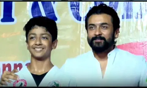 கராத்தேவில் பிளாக் பெல்ட் வாங்கிய சூர்யாவின் மகன் தேவ்