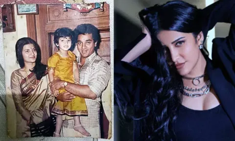 Shruti Haasan shares UNSEEN childhood PIC with dad Kamal Haasan and mom Sarika; her cute smile is unmissable