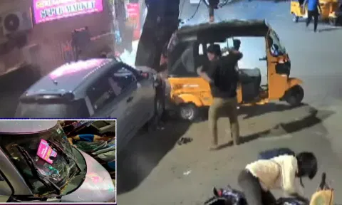 14 வயது சிறுவன் ஓட்டிய கார் மோதி 3 பேர் படுகாயம் - வீடியோ