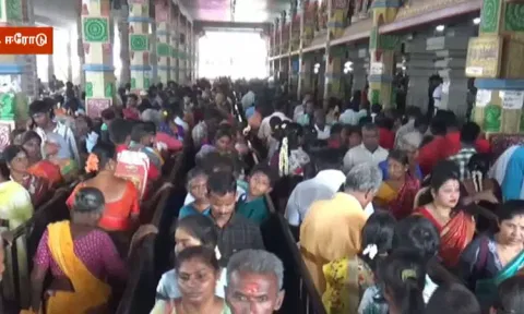 சித்திரை அமாவாசை: ஈரோடு பண்ணாரி அம்மன் கோவிலில் குவிந்த பக்தர்கள்
