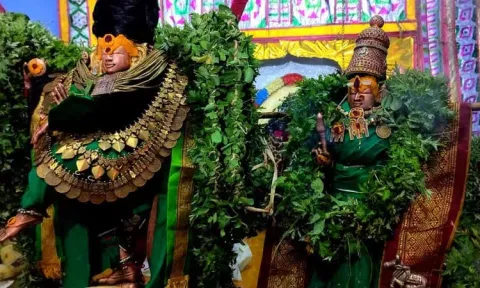 சங்கரன்கோவிலில் சித்திரை திருவிழா: பச்சை சாத்தி பக்தர்களுக்கு காட்சியளித்த நடராஜர்