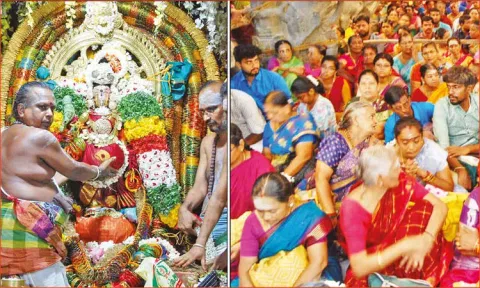 நெல்லையப்பர் கோவிலில் காந்திமதி அம்பாளுக்கு முளைக்கட்டு நிகழ்ச்சி