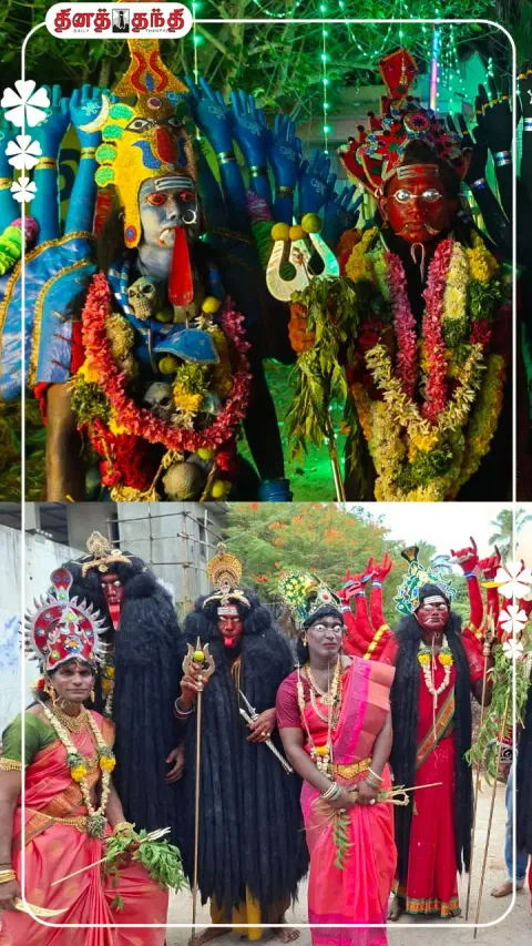 களை கட்டியது குலசை தசரா திருவிழா..பல்வேறு வேடமணிந்து பக்தர்கள்..!