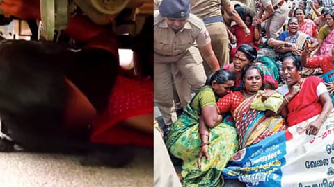 Visuals from the Cleanliness worker's protest in the city