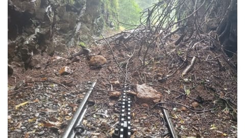 Tracks affected due to landslide in the railway route between Adderley and Hillgrove stations.