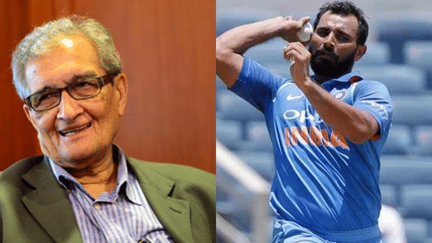 (R-L) Amartya Sen, Md Shami