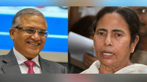 (L) CEC Gyanesh Kumar, (R) Mamata Banerjee