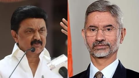 (R) MK Stalin, (L) S Jaishankar