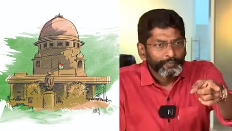 (L) Supreme Court, (R) YouTuber Savukku Shankar