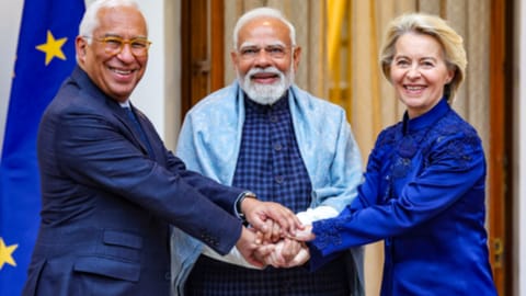 Narendra Modi with EU leaders