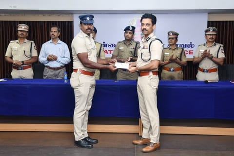 Greater Chennai Police Commissioner, A Arun, honoured and rewarded 70 police officers, personnel, and ministerial staff