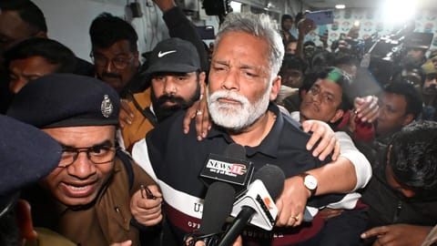 Independent Purnea MP Pappu Yadav undergoes medical check-up at Patna Medical College and Hospital after his health deteriorated following arrest on Friday in a 1995 forgery case, Saturday, in Patna, Saturday, Feb. 7, 2026