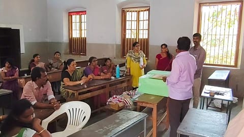 Aspirants staying back at an exam hall, holding on to the last bit of hope in Nagercoil on Sunday