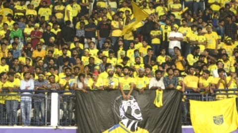 Kerala Blasters fans at the stadium.