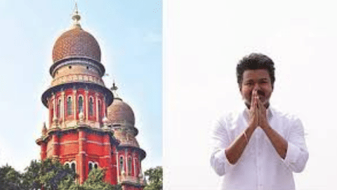 (L-R) Madras high court and Vijay