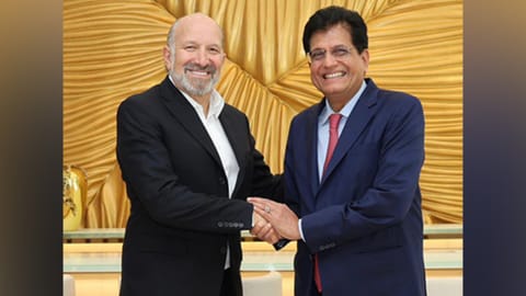 Union Minister Piyush Goyal with US Commerce Secretary Howard Lutnick