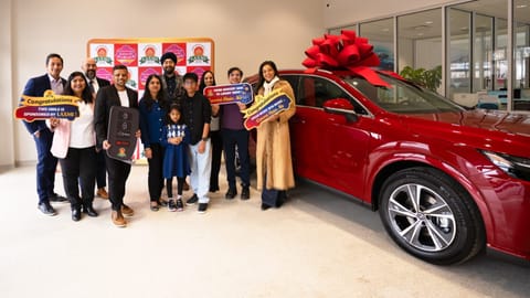 Laxmi Brand presents Diwali giveaway winner, a New Jersey family, a brand-new Lexus RX 350