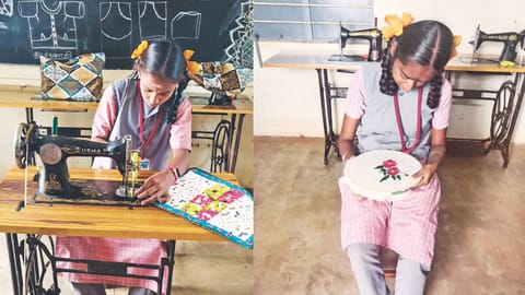 Students get hands-on training in embroidery and quilting
