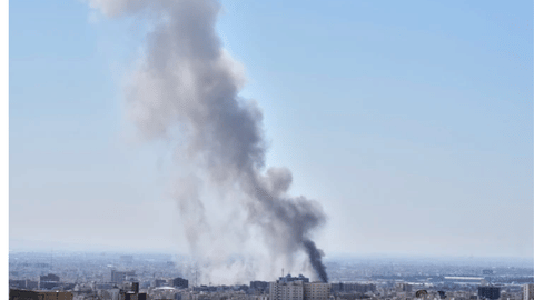 Smoke from the affected area in Tehran