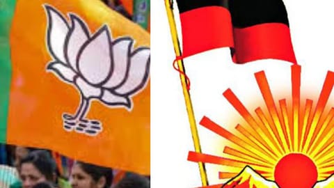 (L-R) BJP and DMK